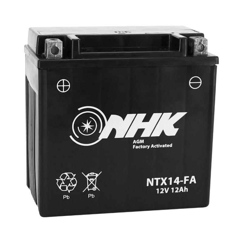 12V 12Ah NTX14 NHK FA MAINTENANCE-FREE READY-TO-USE BATTERY (Lg150xW87xH145mm) (FACTORY ACTIVATED - PREMIUM QUALITY - EQUIVALENT YTX14-BS)