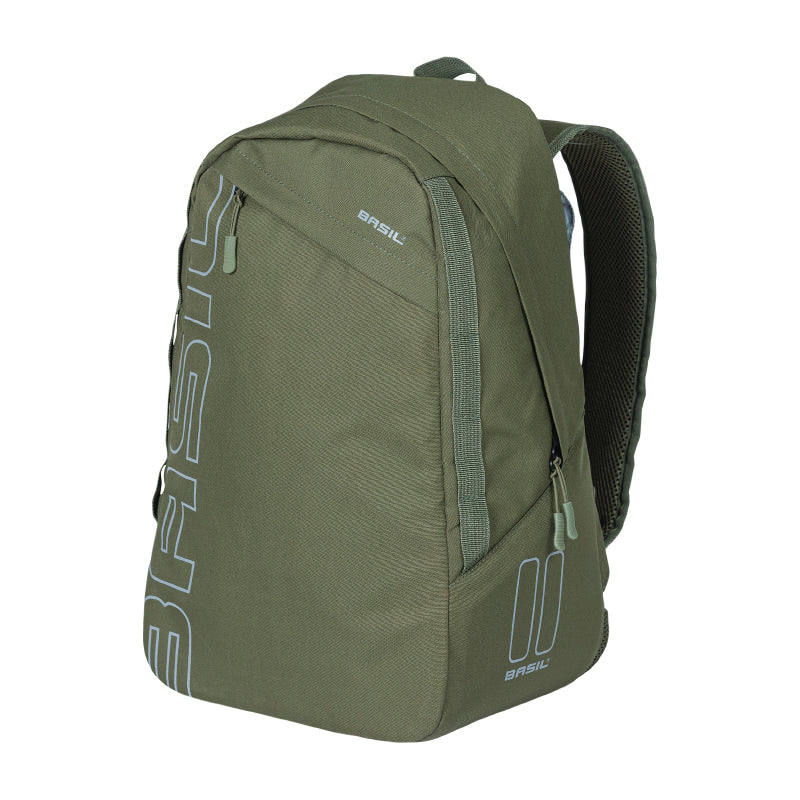 REAR BAG BICYCLE SIDE BACKPACK BASIL FLEX BACKPACK FOREST GREEN 17L HOOK MOUNTING ON LUGGAGE RACK