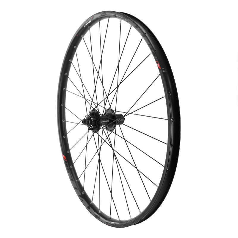 MTB WIEL 29" SLUITSCHIJF MAXX 25 TUBELESS READY ACHTERZWART SHIMANO M475 NAAF 6-GATEN SCHIJF 11-10-9V E-BIKE COMPATIBEL - ALLE TERREIN - 25C 32-SPOKE VELG