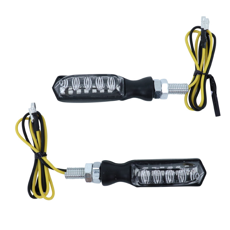 AVOC AKITA MOTORFIETSINDICATOR 5 LEDS TRANSPARANT-ZWART ABS BASIS (CE GOEDGEKEURD) (PAAR)