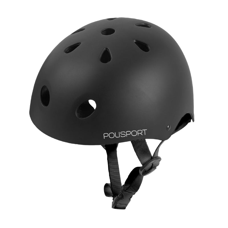 POLISPORT URBAN PRO ADULT CITY BICYCLE HELMET BLACK SIZE 55-58 QUICK LOCK SYSTEM