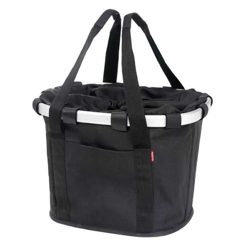 PANIER AVANT TOILE KLICKFIX BIKEBASKETS NOIR FIXATION SUR CINTRE 15L (35x28x26cm) (LIVRE SANS FIXATION)