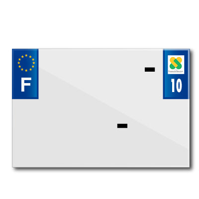 BANDE PLAQUE MOTO 210x145 POUR PVC AVEC RAISON SOCIALE DEP. 10-EURO (VENDU A L'UNITE)