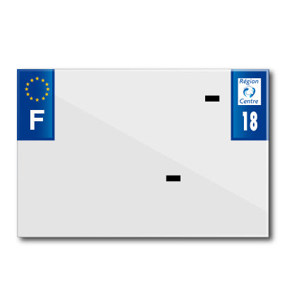 BANDE PLAQUE MOTO 210x145 POUR PVC AVEC RAISON SOCIALE DEP. 18-EURO (VENDU A L'UNITE)