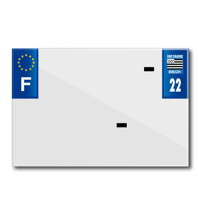 BANDE PLAQUE MOTO 210x145 POUR PVC AVEC RAISON SOCIALE DEP. 22-EURO (VENDU A L'UNITE)