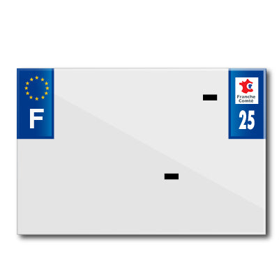 BANDE PLAQUE MOTO 210x145 POUR PVC AVEC RAISON SOCIALE DEP. 25-EURO (VENDU A L'UNITE)