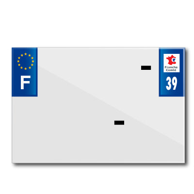 BANDE PLAQUE MOTO 210x145 POUR PVC AVEC RAISON SOCIALE DEP. 39-EURO (VENDU A L'UNITE)