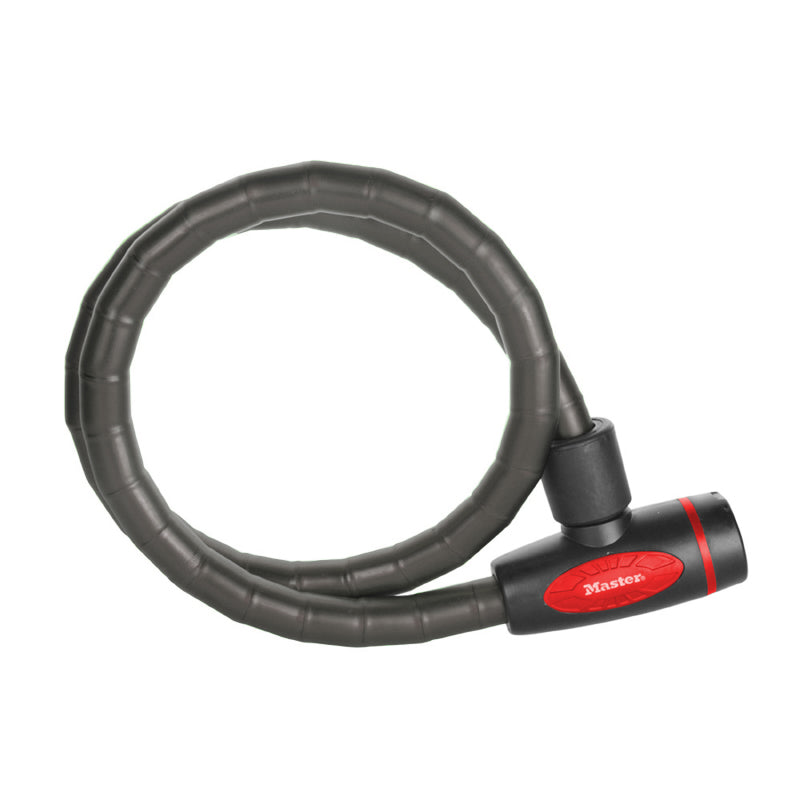 FIETSSLOT - SCOOTER GELENDE KABEL MET MASTERLOCK SLEUTEL DIAM 18mm L 1m ZWART GELEVERD MET 4 SLEUTELS - VEILIGHEIDSNIVEAU 7