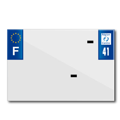 BANDE PLAQUE MOTO 210x145 POUR PVC AVEC RAISON SOCIALE DEP. 41-EURO (VENDU A L'UNITE)