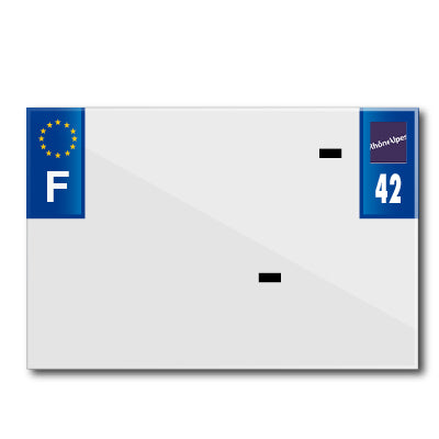 BANDE PLAQUE MOTO 210x145 POUR PVC AVEC RAISON SOCIALE DEP. 42-EURO (VENDU A L'UNITE)