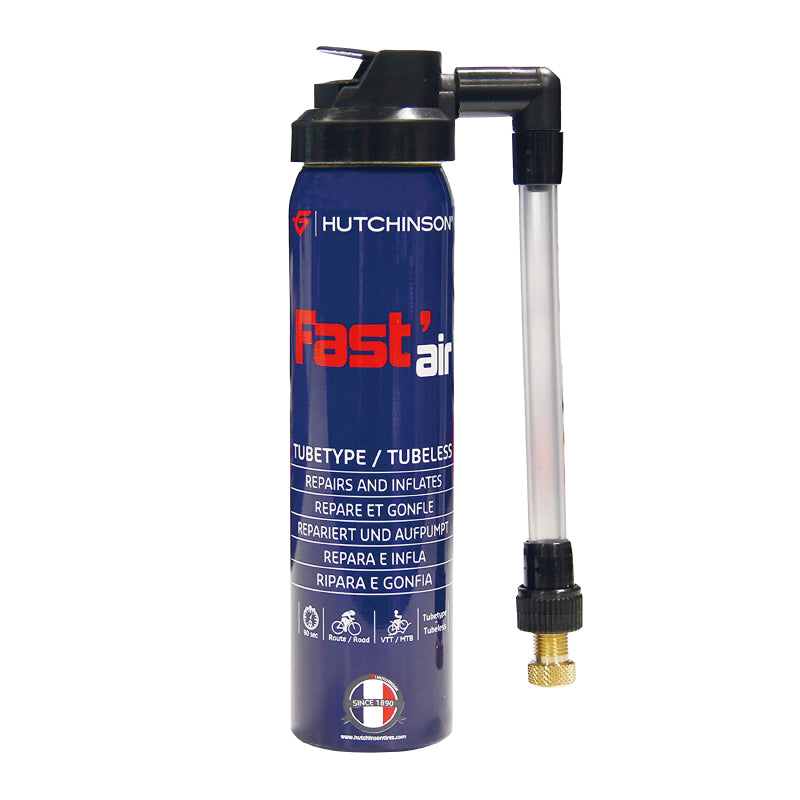 BOMBE REPARATION - ANTI-CREVAISON HUTCHINSON FAST'AIR AEROSOL LATEX CHAMBRE A AIR ET TUBELESS (75ml)