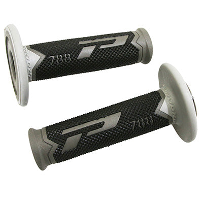 PROGRIP MOTORCYCLE OFF ROAD 788 TRIPLE DENSITY HANDLE COATING BASE COLOR DARK GREY-BLACK-GREY CLOSED END 115mm (CROSS-MX) (PAIR)