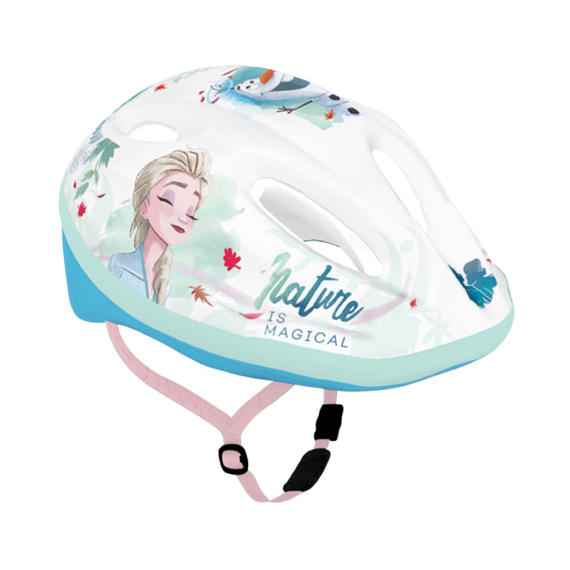 DISNEY V2 FROZEN WHITE CHILDREN'S BICYCLE HELMET WITH ADJUSTMENT WHEEL SIZE 52-56 (SOLD ON CARD)