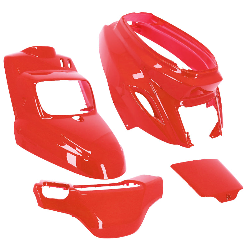 CARROSSERIE-CARENAGE SCOOT ADAPTABLE MBK 50 BOOSTER 2004+-YAMAHA 50 BWS 2004+ ROUGE DUCAT (KIT 4 PIECES)  -P2R-