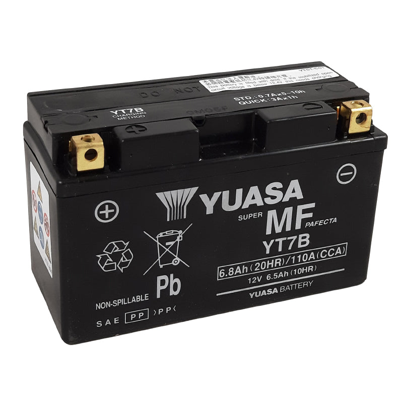 BATTERIE 12V  6,5 Ah YT7B YUASA ACTIVEE EN USINE PRETE A L'EMPLOI  (Lg150xL65xH93mm)