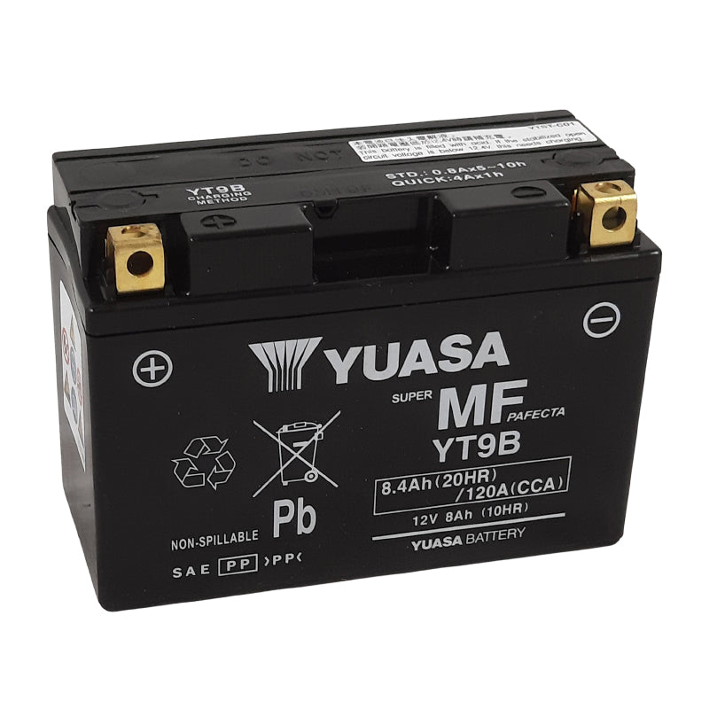 12V 8Ah YT9B YUASA BATTERY FACTORY ACTIVATED READY TO USE (Lg150xW70xH105mm)