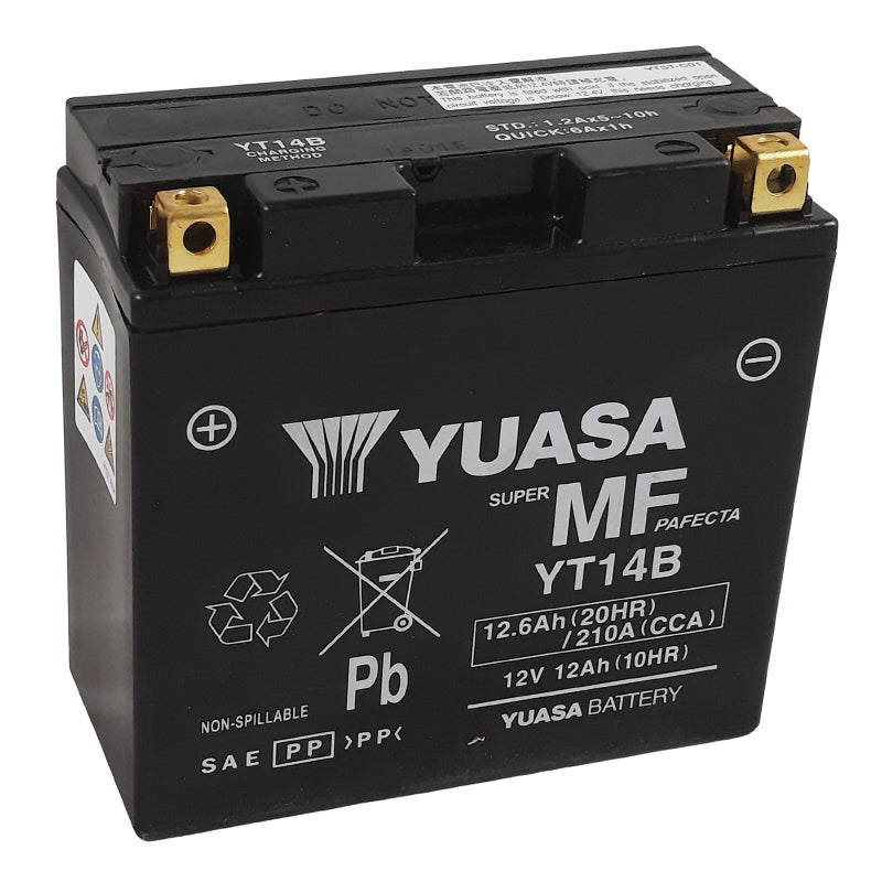 BATTERIE 12V 12 Ah YT14B YUASA ACTIVEE EN USINE PRETE A L'EMPLOI  (Lg150xL70xH145mm)