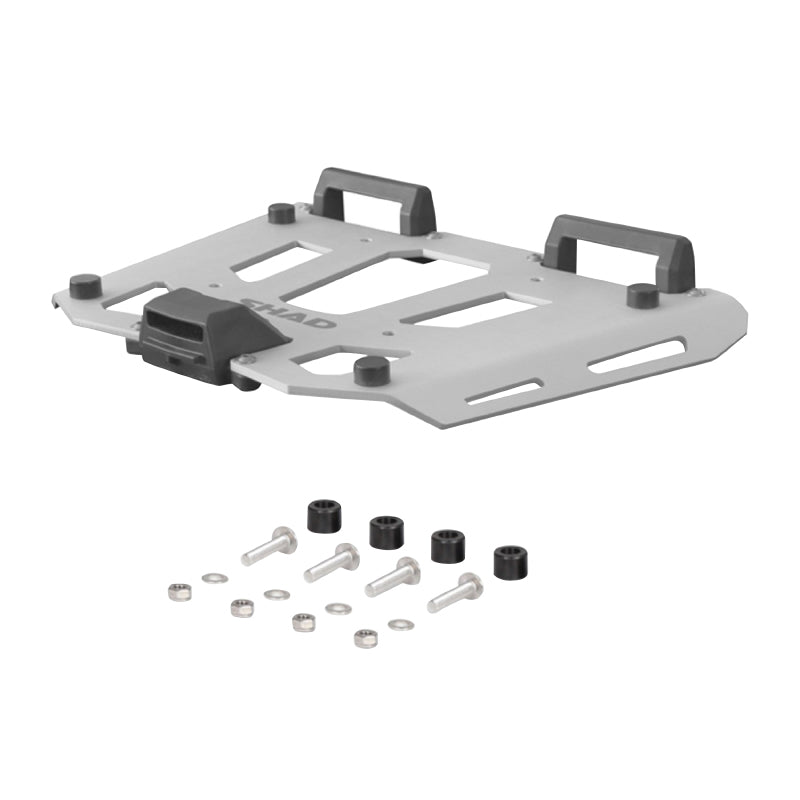 PLATINE A POUR TOP CASE SHAD ALUMINIUM GRIS AVEC KIT VISSERIE COMPATIBLE GAMME TERRA TR55-TR48-TR37 ET LES SH59X-SH58X-SH50-SH48  (D1BTRPA)