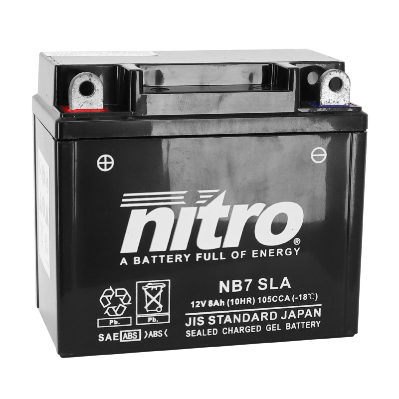 BATTERIE 12V  8 Ah NB7 NITRO SLA SANS ENTRETIEN PRETE A L'EMPLOI  (Lg135xL75xH133mm)