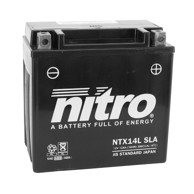 12V 12 Ah NTX14L NITRO SLA BATTERY MAINTENANCE-FREE READY TO USE (Lg150xW87xH145mm)