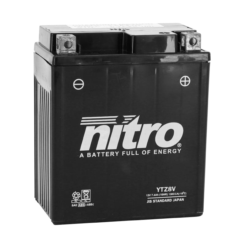 12V 7.4Ah NTZ8V NITRO SLA BATTERY MAINTENANCE-FREE READY TO USE (Lg113xW70xH130mm) (EQUIVALENT YTZ8V)