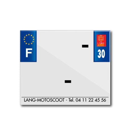 BANDE PLAQUE MOTO 170x145 POUR PVC AVEC RAISON SOCIALE DEP. 30-EURO (VENDU A L'UNITE)