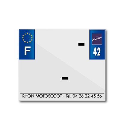 BANDE PLAQUE MOTO 170x145 POUR PVC AVEC RAISON SOCIALE DEP. 42-EURO (VENDU A L'UNITE)