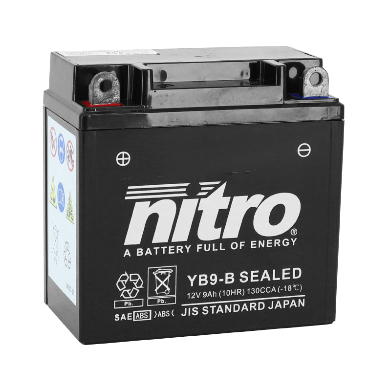 BATTERIE 12V  9 Ah NB9-B NITRO SLA SANS ENTRETEIN PRETE A L'EMPLOI  (Lg135xL75xH139mm)