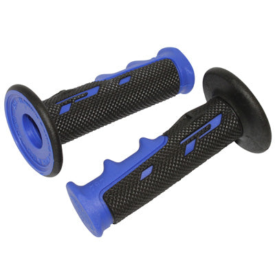 REVETEMENT POIGNEE PROGRIP MOTO OFF ROAD 797 DOUBLE DENSITE BASE COLOR BLEU-NOIR CLOSED END 115mm (CROSS-MX) (PAIRE)