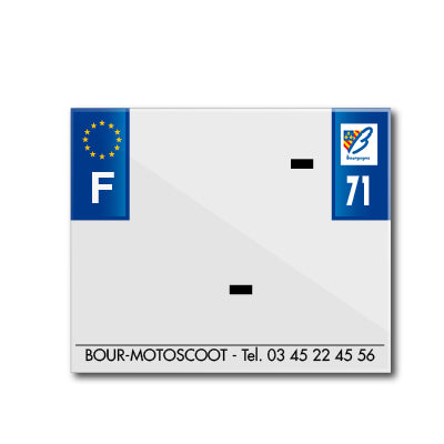 MOTORFIETSPLAATSTRIP 170x145 VOOR PVC MET BEDRIJFSNAAM DEP. 71-EURO (AFZONDERLIJK VERKOCHT)