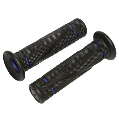 REVETEMENT POIGNEE PROGRIP MOTO ON ROAD 838 DOUBLE DENSITE BLEU-NOIR CLOSED END 122mm (PAIRE)