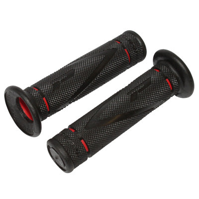 REVETEMENT POIGNEE PROGRIP MOTO ON ROAD 838 DOUBLE DENSITE NOIR-ROUGE CLOSED END 122mm (PAIRE)