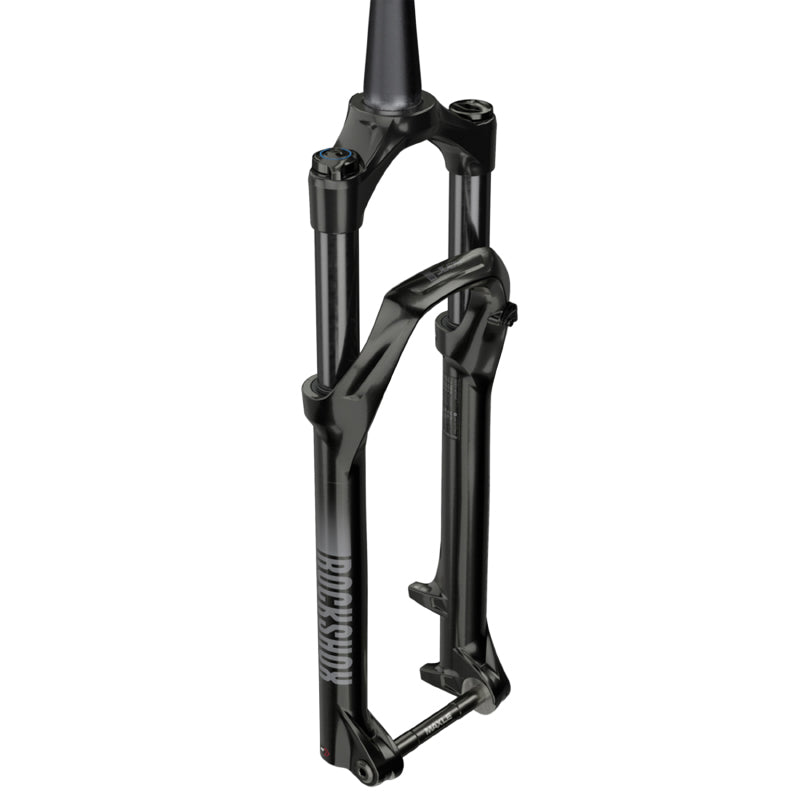 FOURCHE VTT 27.5 " ROCKSHOX JUDY SILVER TK SOLO AIR NOIR POUR FREIN A DISQUE (CONE 39.8mm en bas) PIVOT CONIQUE LISSE 1"1-8-28,6 AVEC AXE TRAVERSANT BOOST 15X110 EXTERIEUR REGLABLE-BLOCABLE DEB. 120mm