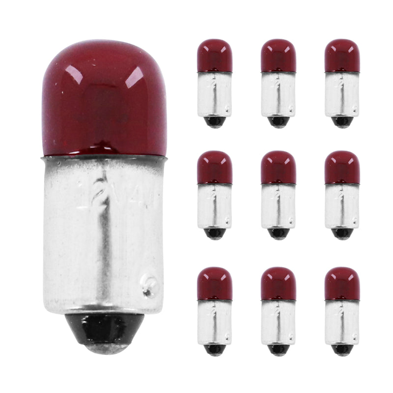 STANDAARD LAMP 12V 4W BA9s KOFFER STANDAARD T4W ROOD LICHT (ZIJLICHT) (DOOS VAN 10) -P2R-