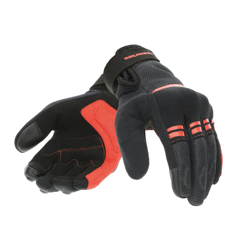 GANTS PRINTEMPS-ETE TUCANO FEMME LADY PENNA NOIR-ROUGE  T 6,5 (XS)  (HOMOLOGUE EN 13594:2015-CE) (COMPATIBLE ECRAN TACTILE)