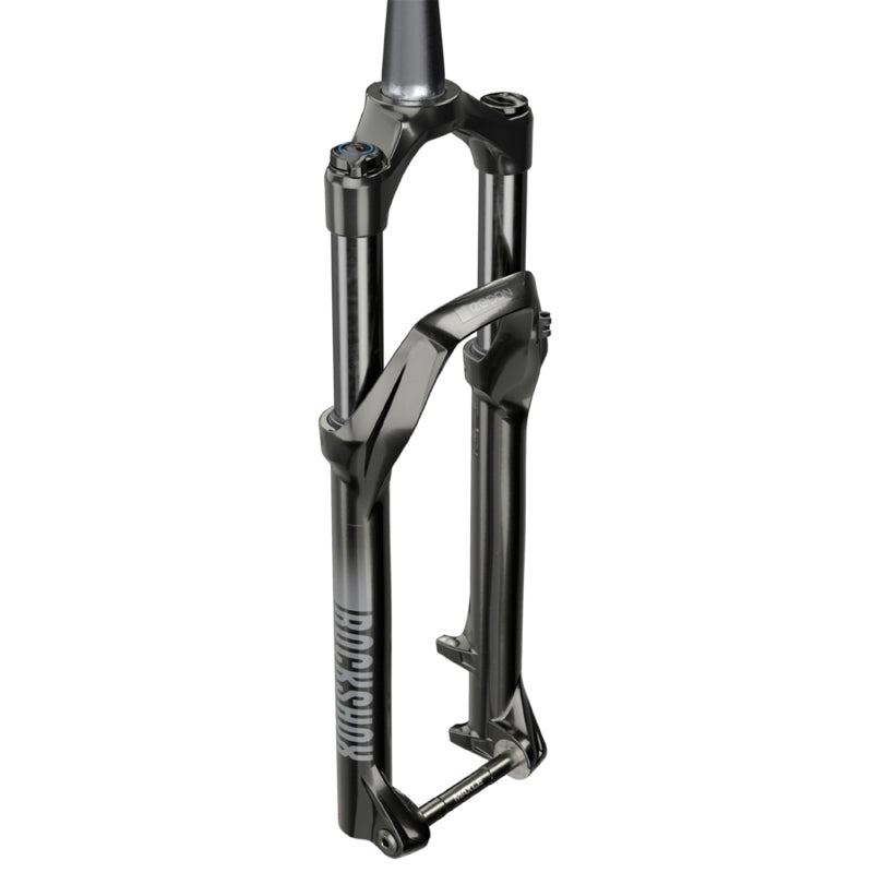 FOURCHE VTT 29 " ROCKSHOX RECON SILVER TK SOLO AIR NOIR POUR FREIN A DISQUE (CONE 39.8mm en bas) PIVOT 260mm CONIQUE LISSE 1"1-8-28,6 AVEC AXE TRAVERSANT 15X100 EXTERIEUR REGLABLE-BLOCABLE DEB. 120mm