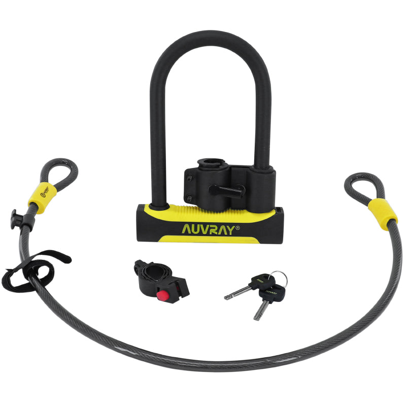 BICYCLE LOCK U AUVRAY U ROC 80x245 mm (DIAM 14 mm) WITHOUT SUPPORT WITH 1 M CABLE (DIAM 12 mm) SECURITY LEVEL 8-10