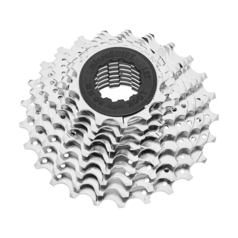 9V-CASSETTE. MICROSHIFT 12-25 VOOR SHIMANO-SRAM ROAD SILVER (VERKOCHT PER EENHEID) (12-13-14-15-17-19-21-23-25) (SPECIALE AANBIEDING)