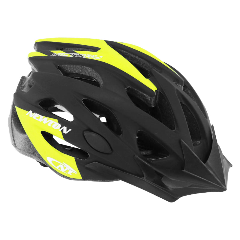 NEWTON ADULT ROAD-MTB VICTORY CYCLING HELMET BLACK-YELLOW SIZE 58-61 WITH VISOR AND LOCK (SOLD IN BOX) (SPECIAL OFFER)