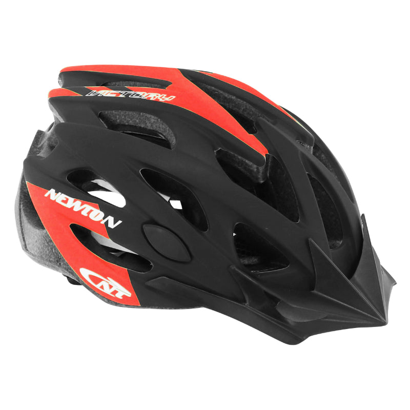 NEWTON ADULT ROAD-MTB VICTORY CYCLING HELMET BLACK-RED SIZE 58-61 WITH VISOR AND LOCK (SOLD IN BOX) (SPECIAL OFFER)