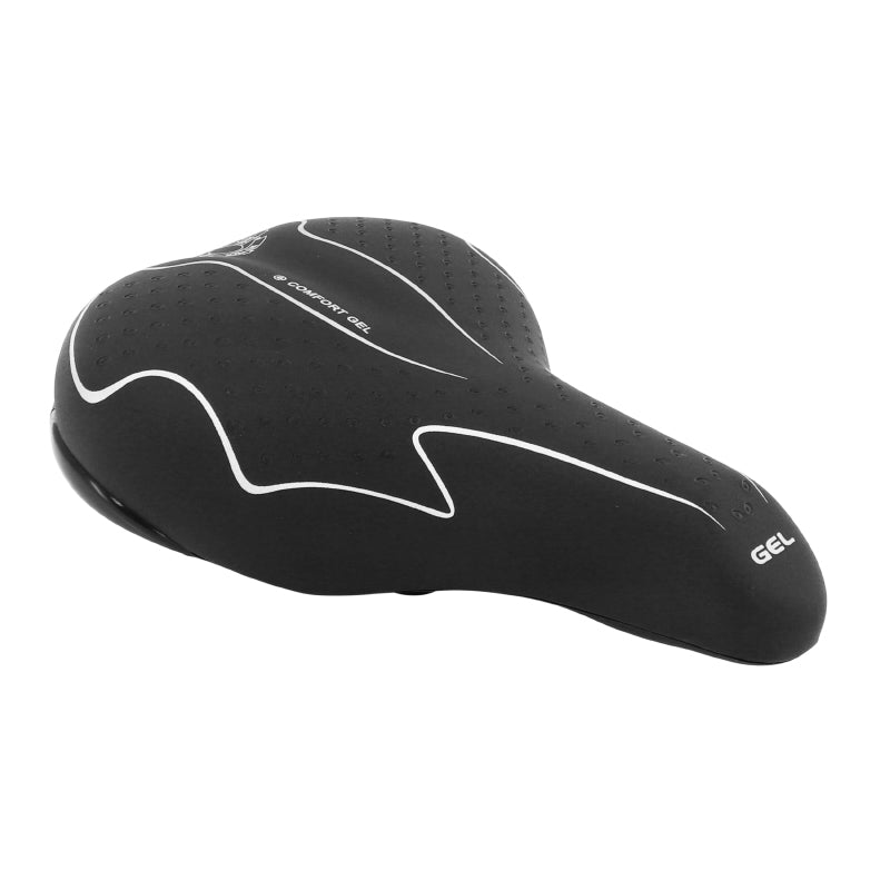 SELLE CITY CONFORT TREKKING GEL FEMME NOIR MODERATE AVEC ELASTOMERES 260x190mm AVEC CHARIOT