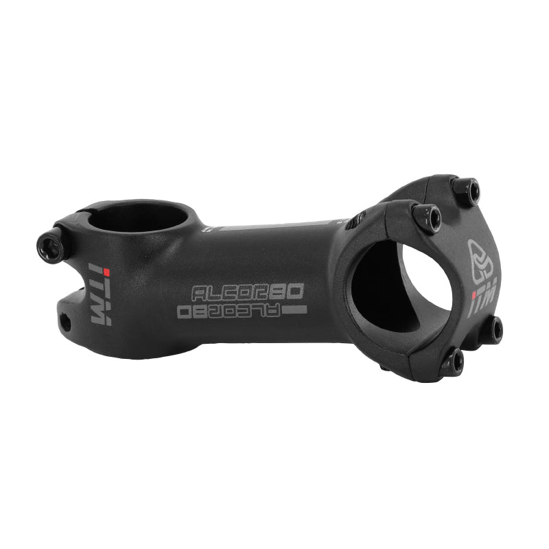 ROAD-MTB STEM ALCOR ZWART MAT DECO OMKEERBAAR 31.8 HOEK 10° L 80mm 164g