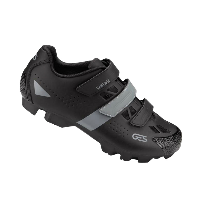 CHAUSSURE VTT GES VANTAGE2 NOIR-GRIS T38 FIXATION 3 VELCROS COMPATIBLE SPD (PAIRE)