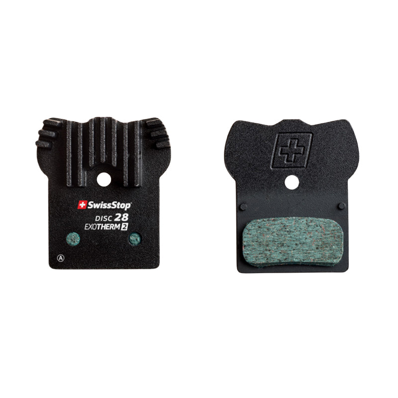 SHIMANO XT M8000-M785 - XTR M9000-M985 SLX M666-M675 FSA K-FORCE MTB BRAKE PADS (SWISSSTOP EXOTHERM WITH COOLING FINS - DISC 28) (PAIR ON CARD) (SPECIAL OFFER)