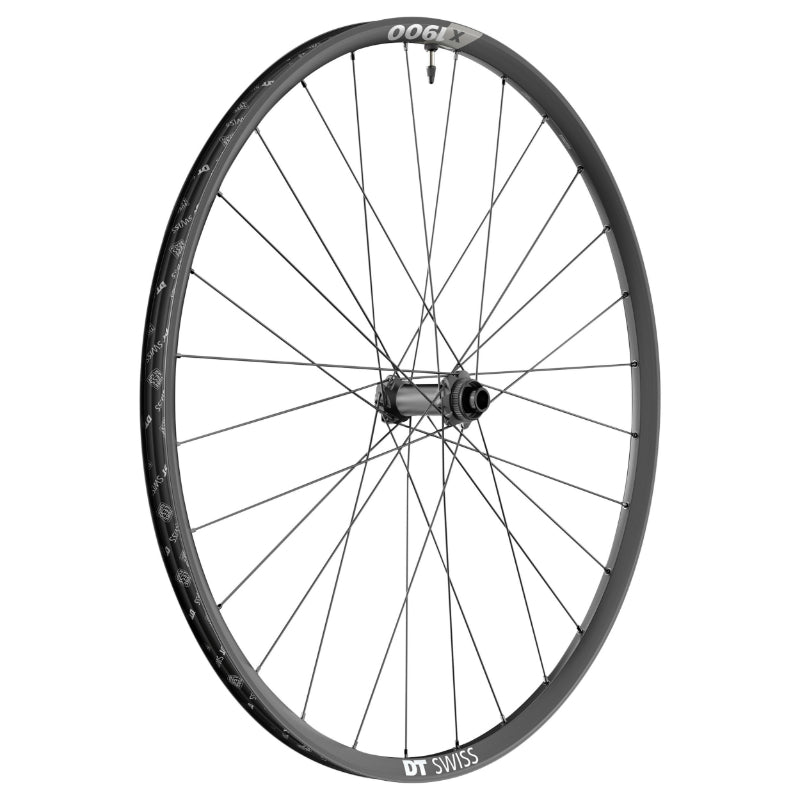 ROUE VTT DISQUE 29" DT SWISS X1900 BOOST CENTERLOCK TUBELESS READY AVANT NOIR COMPATIBLE AXE TRAVERSANT 15-110 - JANTE 25C - RESISTE POIDS 110Kgs