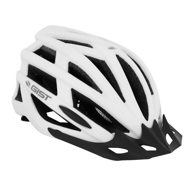 CASQUE VELO ADULTE GIST E-BIKE PLANET URBAN BLANC MAT IN-MOLD TAILLE 56-62 REGLAGE MOLETTE 212GRS - ECLAIRAGE INTEGRE