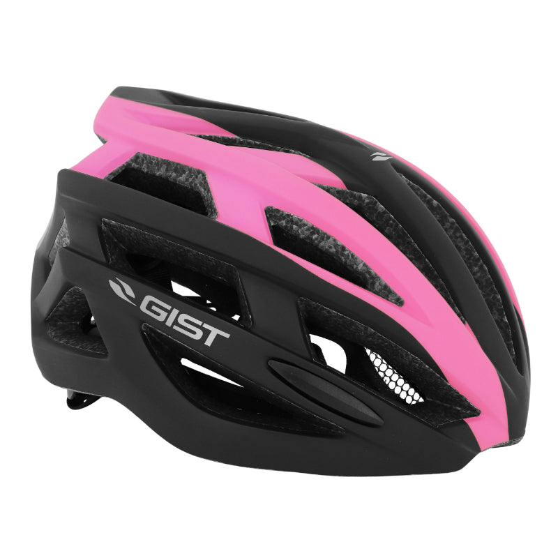 GIST ROUTE PLANET ADULT BICYCLE HELMET BLACK-PINK MAT IN-MOLD SIZE 52-58 ADJUSTMENT WHEEL 212GRS