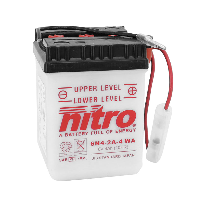 BATTERIE  6V  4 Ah 6N4-2A-4 NITRO CONVENTIONNELLE AVEC ENTRETIEN  (Lg71xL71xH96mm)