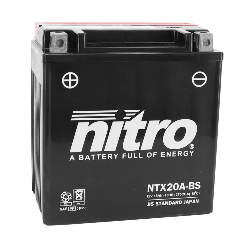 12V 17 Ah NTX20A-BS NITRO MF ONDERHOUDSVRIJE ACCU MET ZUURPAKKET (Lg150xL87xH161mm)