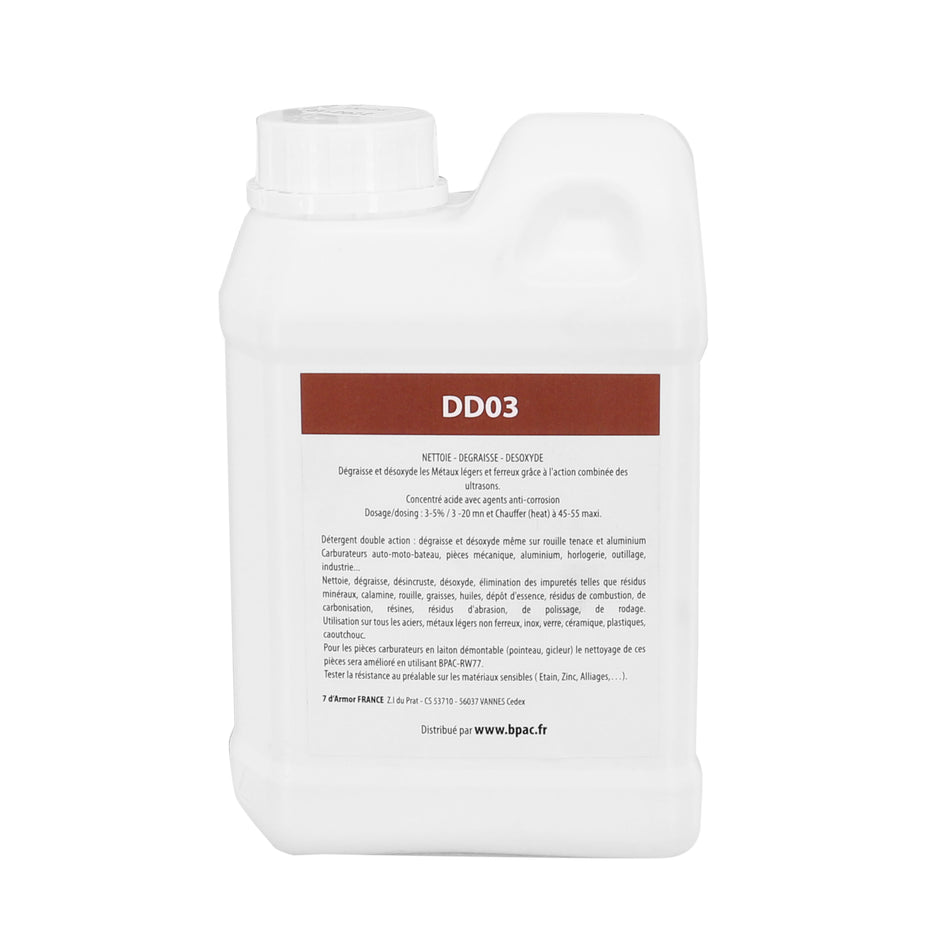 PROFESSIONAL ULTRASONIC TANK CLEANER DETERGENT DD03 1L (DEGREASES + DEOXIDES - SUPER POWERFUL PRODUCT) (TO DILUTE 2 TO 5%)